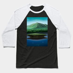 Flying Island Outer Space Baseball T-Shirt